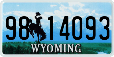 WY license plate 9814093