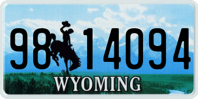 WY license plate 9814094