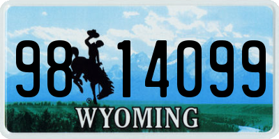 WY license plate 9814099
