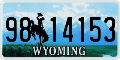WY license plate 9814153