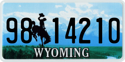 WY license plate 9814210