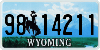 WY license plate 9814211