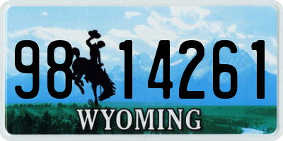 WY license plate 9814261