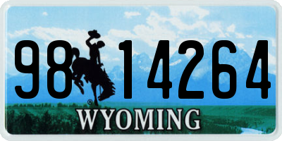 WY license plate 9814264