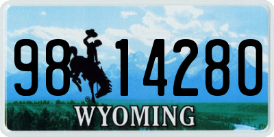 WY license plate 9814280