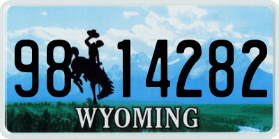 WY license plate 9814282