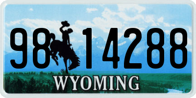 WY license plate 9814288