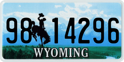WY license plate 9814296