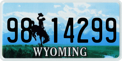 WY license plate 9814299