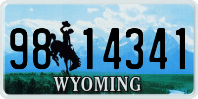 WY license plate 9814341