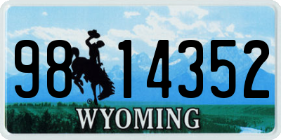 WY license plate 9814352