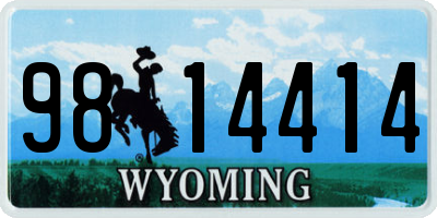 WY license plate 9814414