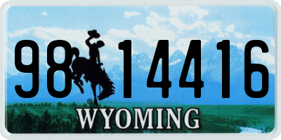 WY license plate 9814416