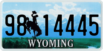 WY license plate 9814445