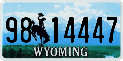 WY license plate 9814447