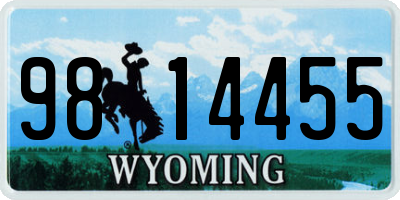WY license plate 9814455
