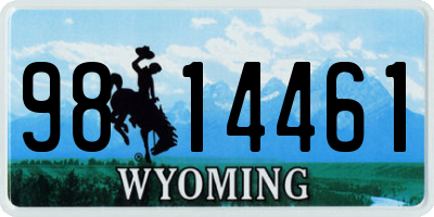 WY license plate 9814461