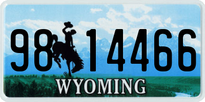 WY license plate 9814466