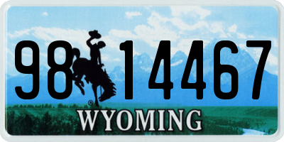 WY license plate 9814467