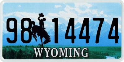 WY license plate 9814474
