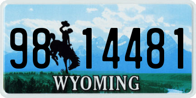WY license plate 9814481
