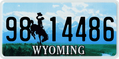WY license plate 9814486