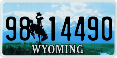 WY license plate 9814490