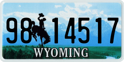 WY license plate 9814517