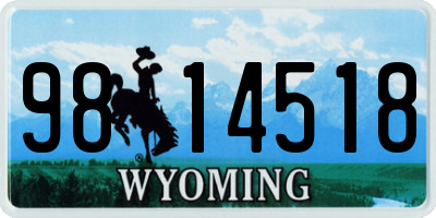 WY license plate 9814518