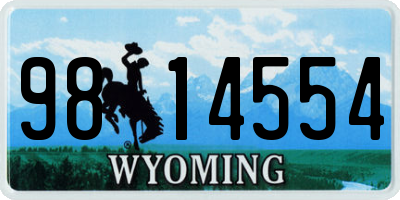 WY license plate 9814554