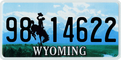 WY license plate 9814622