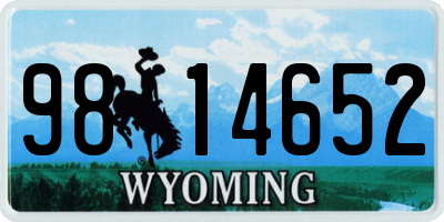 WY license plate 9814652