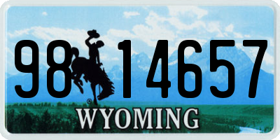 WY license plate 9814657