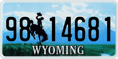 WY license plate 9814681