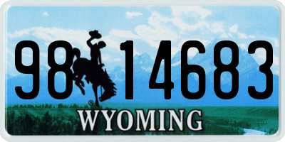 WY license plate 9814683