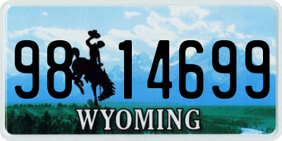 WY license plate 9814699