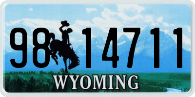 WY license plate 9814711