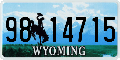 WY license plate 9814715