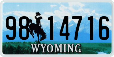 WY license plate 9814716