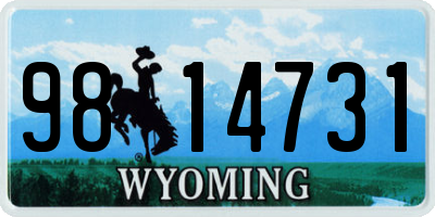 WY license plate 9814731