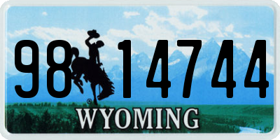 WY license plate 9814744