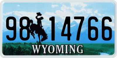 WY license plate 9814766