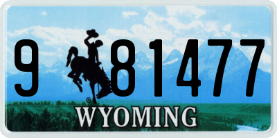 WY license plate 981477