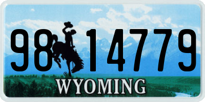WY license plate 9814779