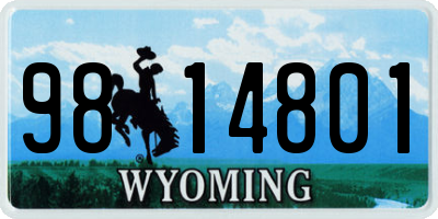 WY license plate 9814801
