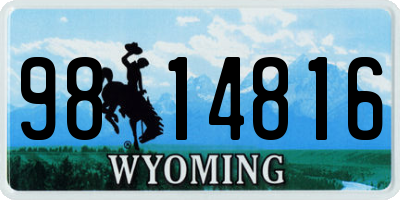 WY license plate 9814816