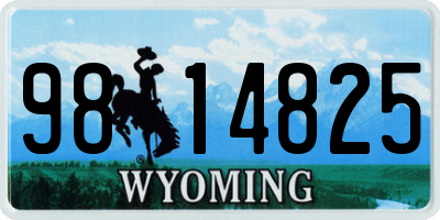 WY license plate 9814825