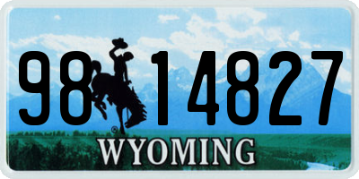 WY license plate 9814827