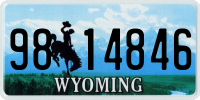 WY license plate 9814846