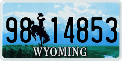 WY license plate 9814853